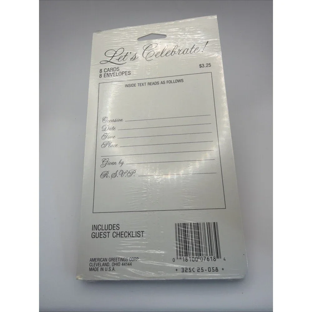 Vintage Let’s Celebrate Invites Forget Me Not American Greetings—24 Card & Env’s
